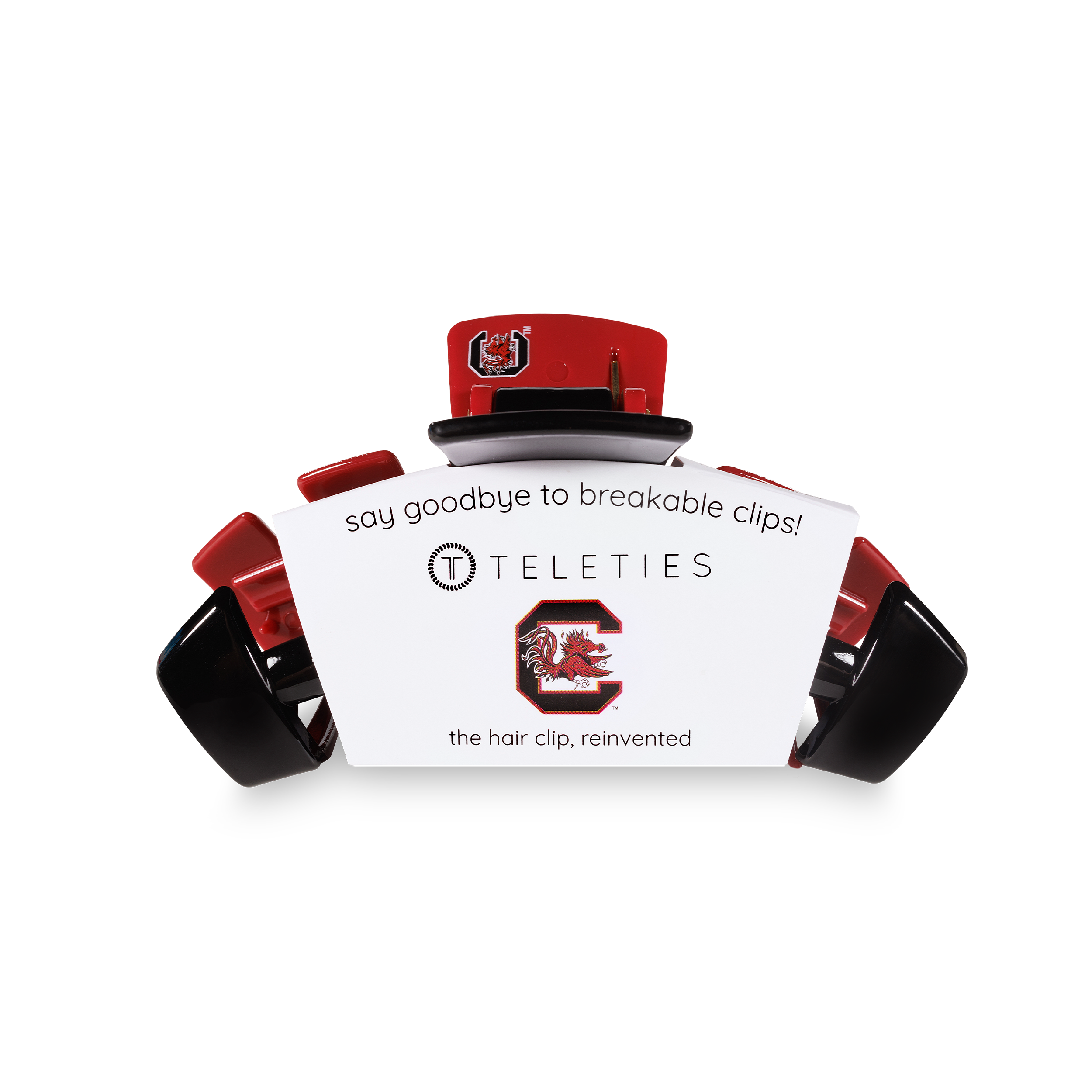 Classic Hair Clip | Medium | University of South Carolina — claw clip with bendable teeth that spring back to shape and