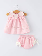 Pink Smocked Bishop Bloomer Set