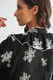 Black Embroidered Blouse