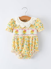 Yellow Easter Chick Baby Girl Romper