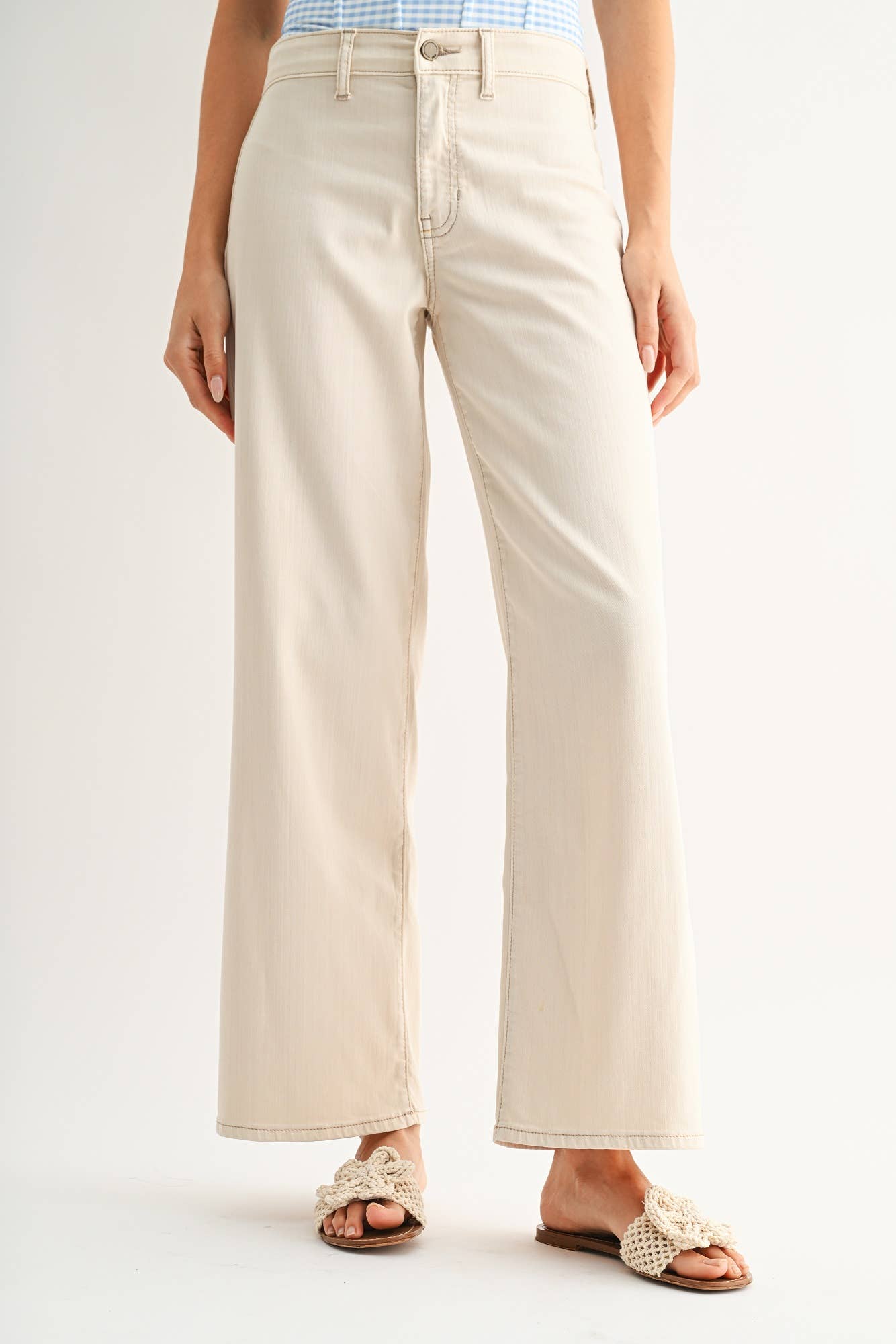Cream Stretch Twill Trouser