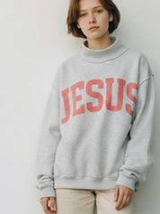 Coral Reversible Jesus Mock Neck