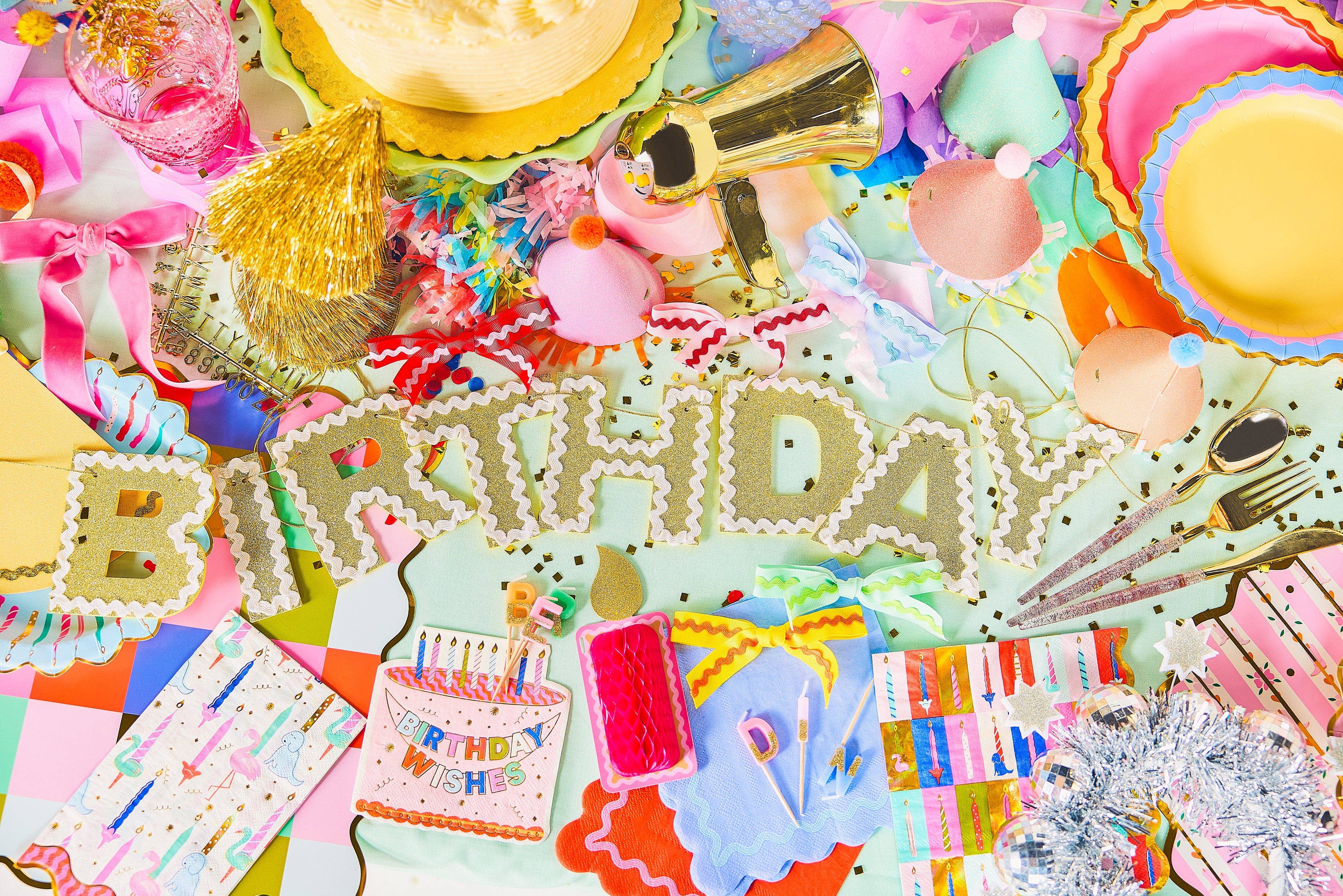 Happy Birthday Gold Reusable Banner — view 8