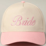 Light Pink Bride Hat — 'BRIDE' and cream base