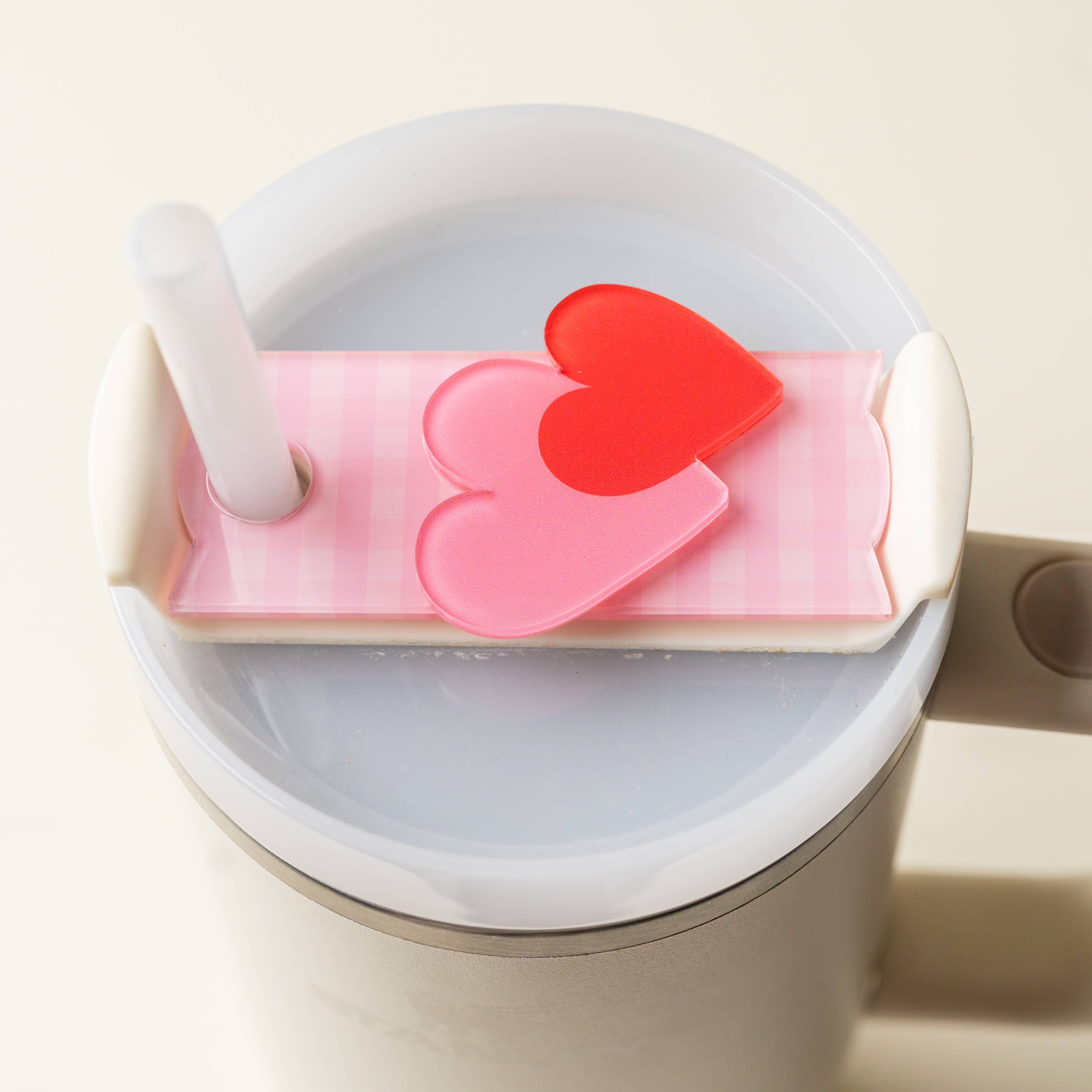 Pink & Heart Tumbler Lid Tag
