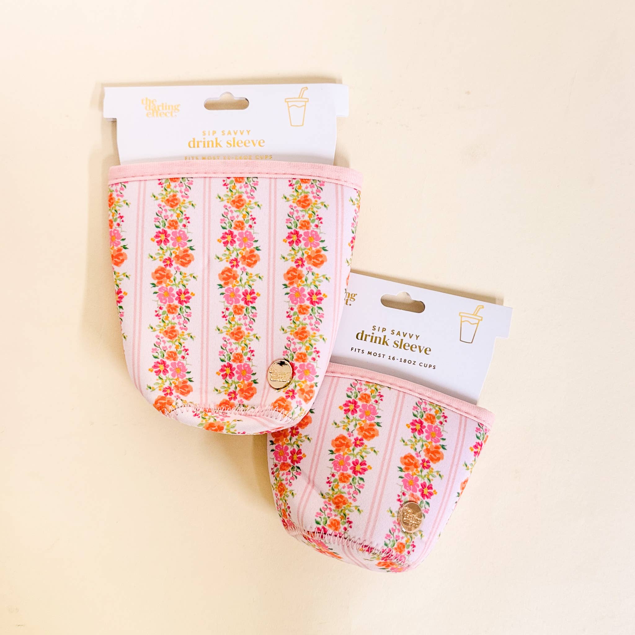 Pink Floral Drink Sleeve
