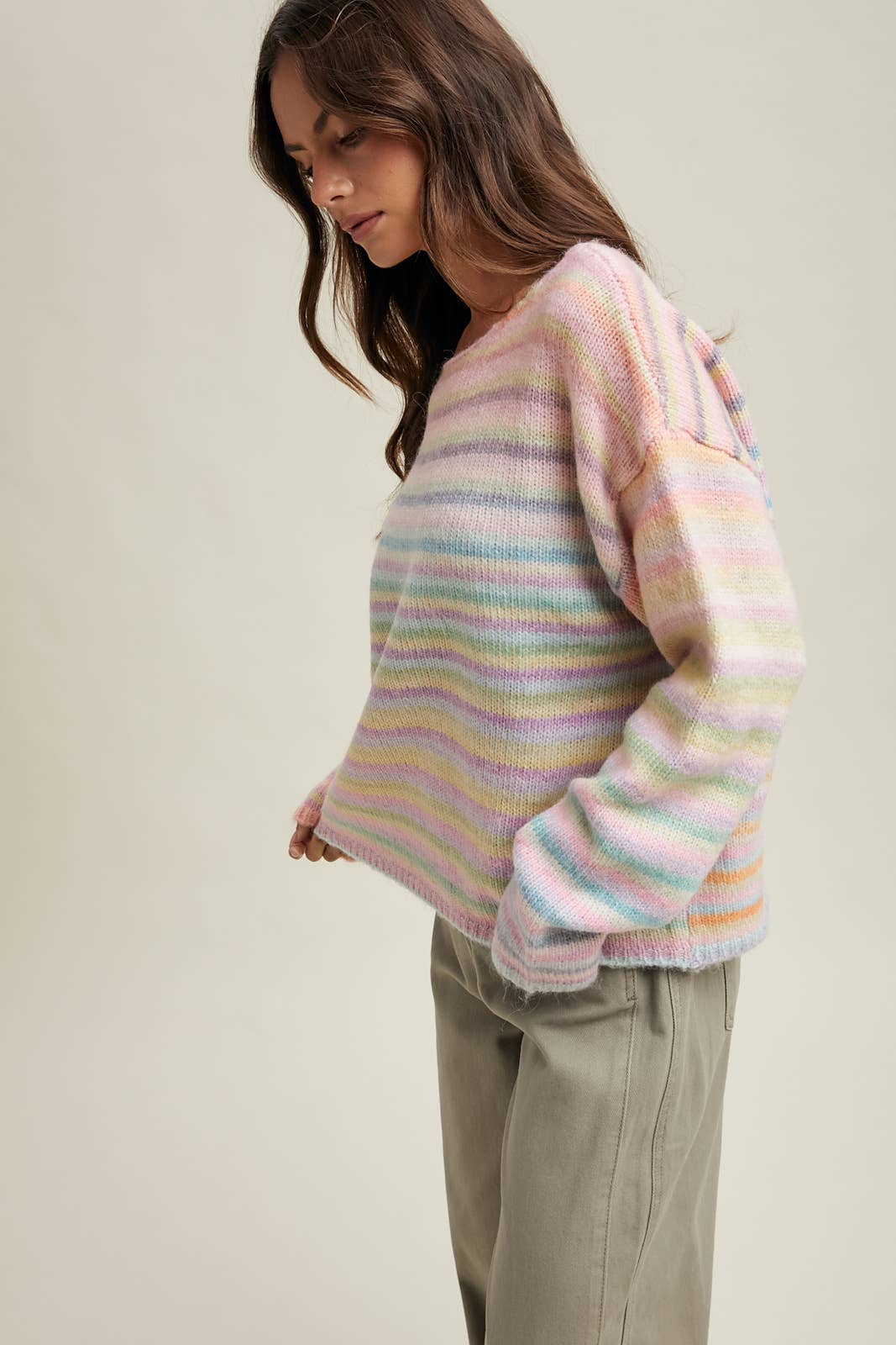 Rainbow Knit Striped Sweater