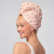 Cherry Print XL Hair Towel Wrap