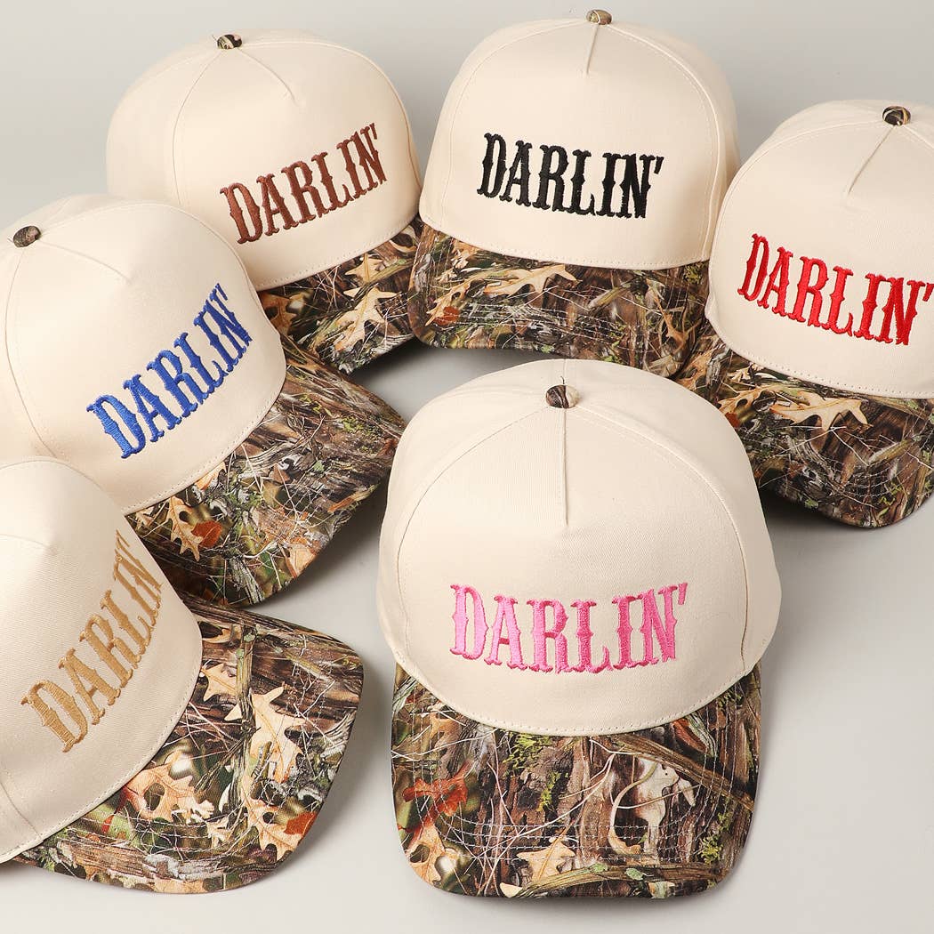 Camo DARLIN' Embroidery Trucker Hat