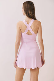 Pink Scalloped Sport Mini Dress