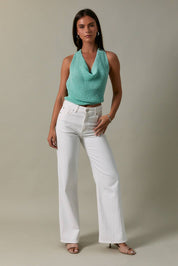 Mint Cowl Neck Sweater Top