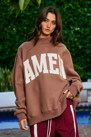 Brown 'WWJD & AMEN' Reversible Mock Neck