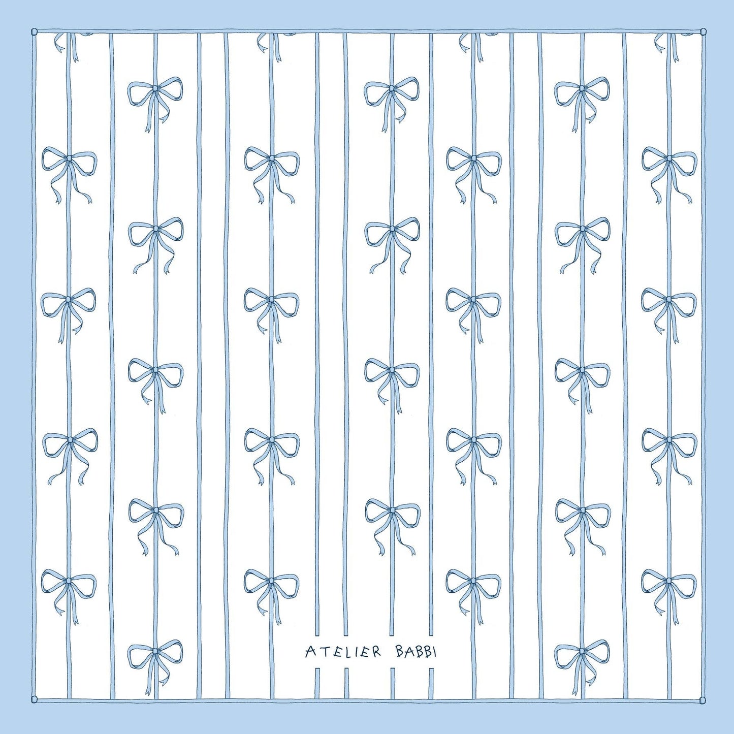 Blue Bow Muslin Baby Blanket