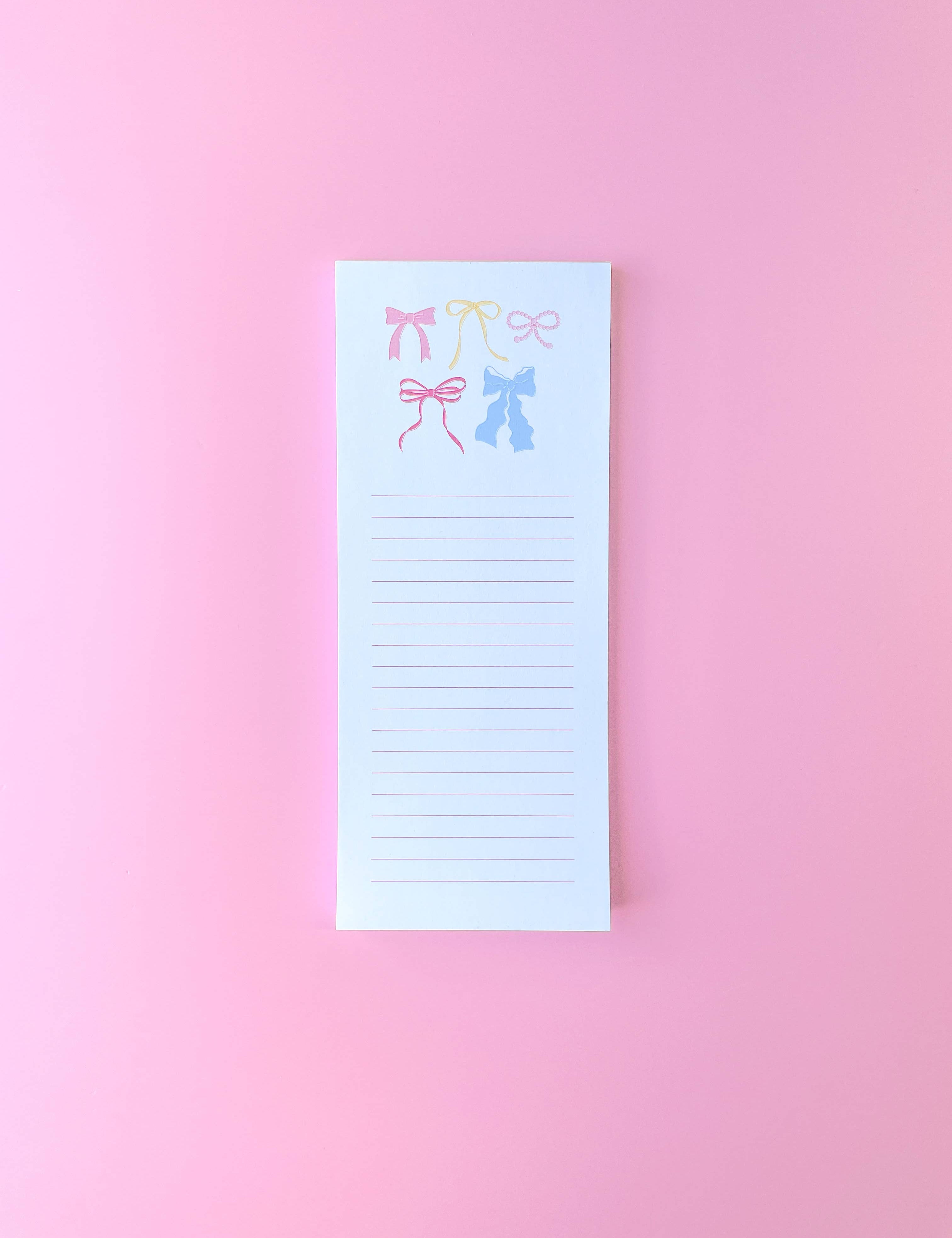 Pastel Bows List Notepad from Ninety Nine Boutique
