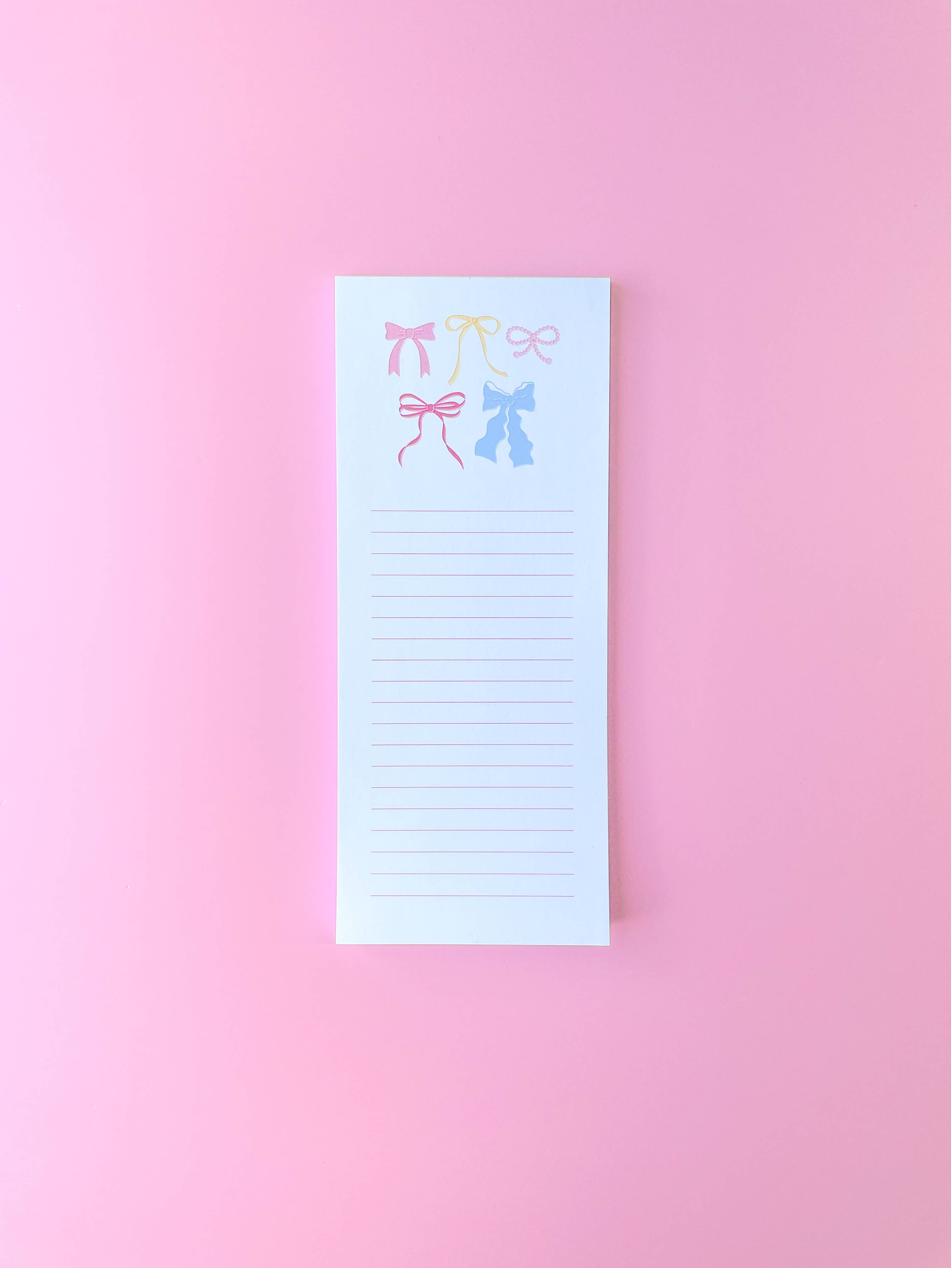Pastel Bows List Notepad from Ninety Nine Boutique