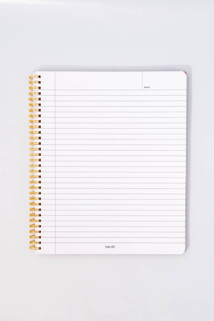 Rough Draft Large Notebook, Floral Stripe