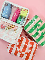Pink Colorful Stripe Travel Case
