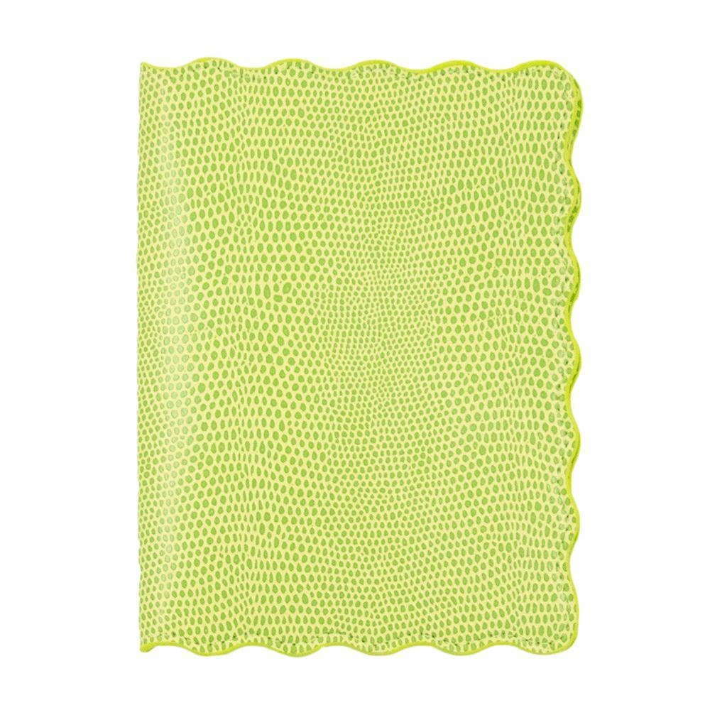 Green Lizard Scallop Passport Holder