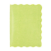 Green Lizard Scallop Passport Holder — textured PVC and 4" x 5.5"