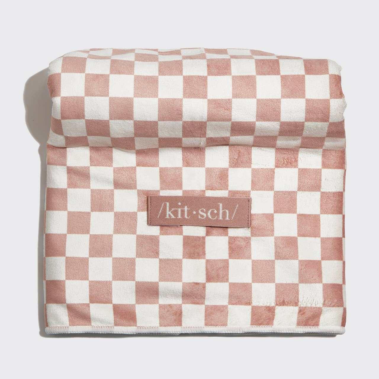 Terracotta Checker Extra Large Hair Towel