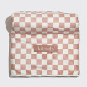 Terracotta Checker Extra Large Hair Towel