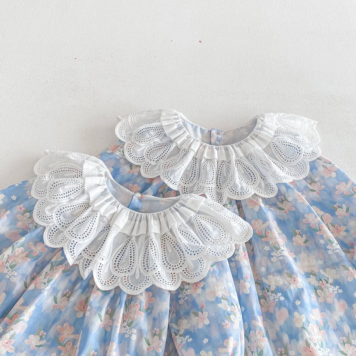 Baby & Toddler Lace Collar Floral Dress Romper