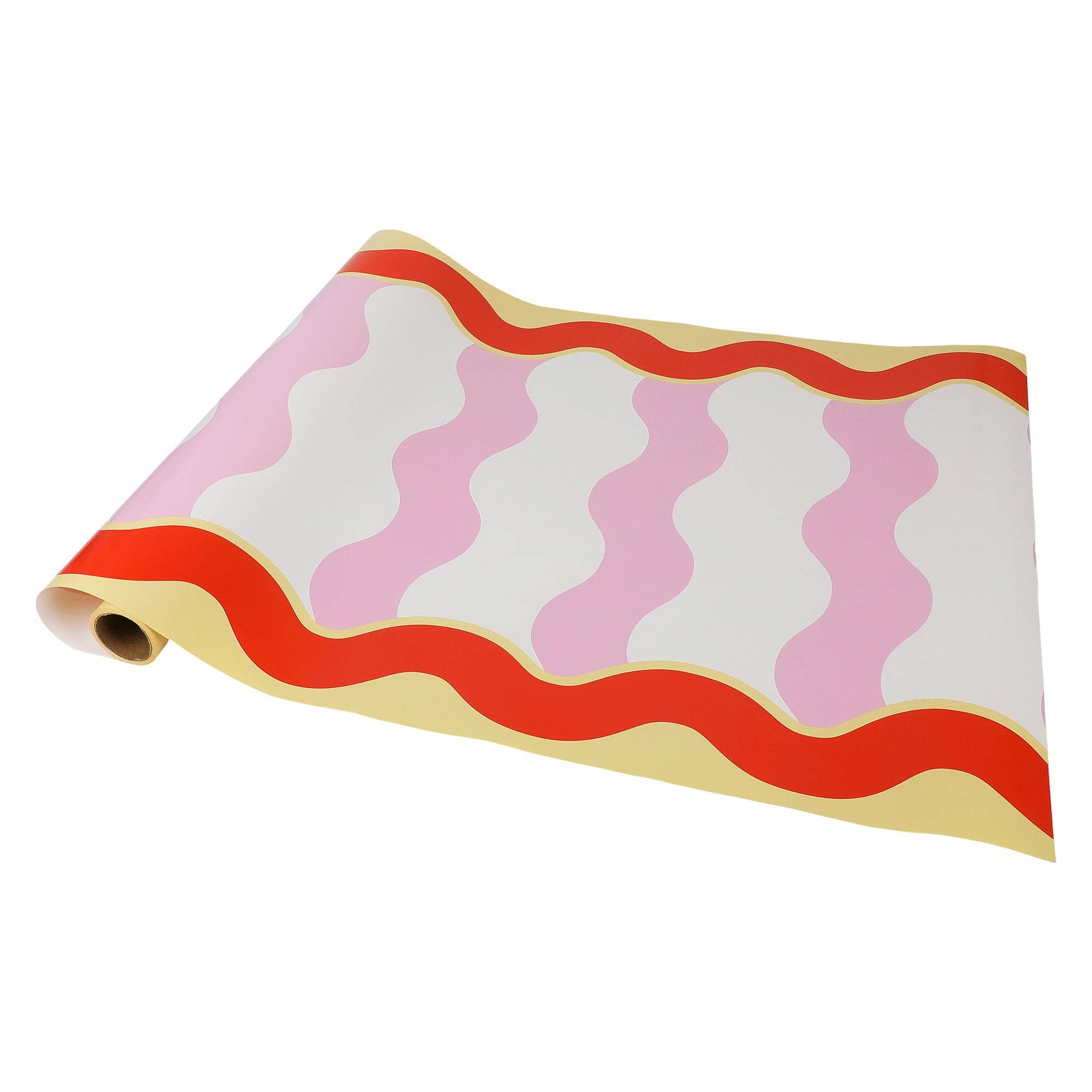 Groovy Waves Paper Table Runner (25 foot, cut to fit) — designed on a convenient roll and measures 25 feet long