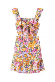 Floral Print Square Neck Mini Dress