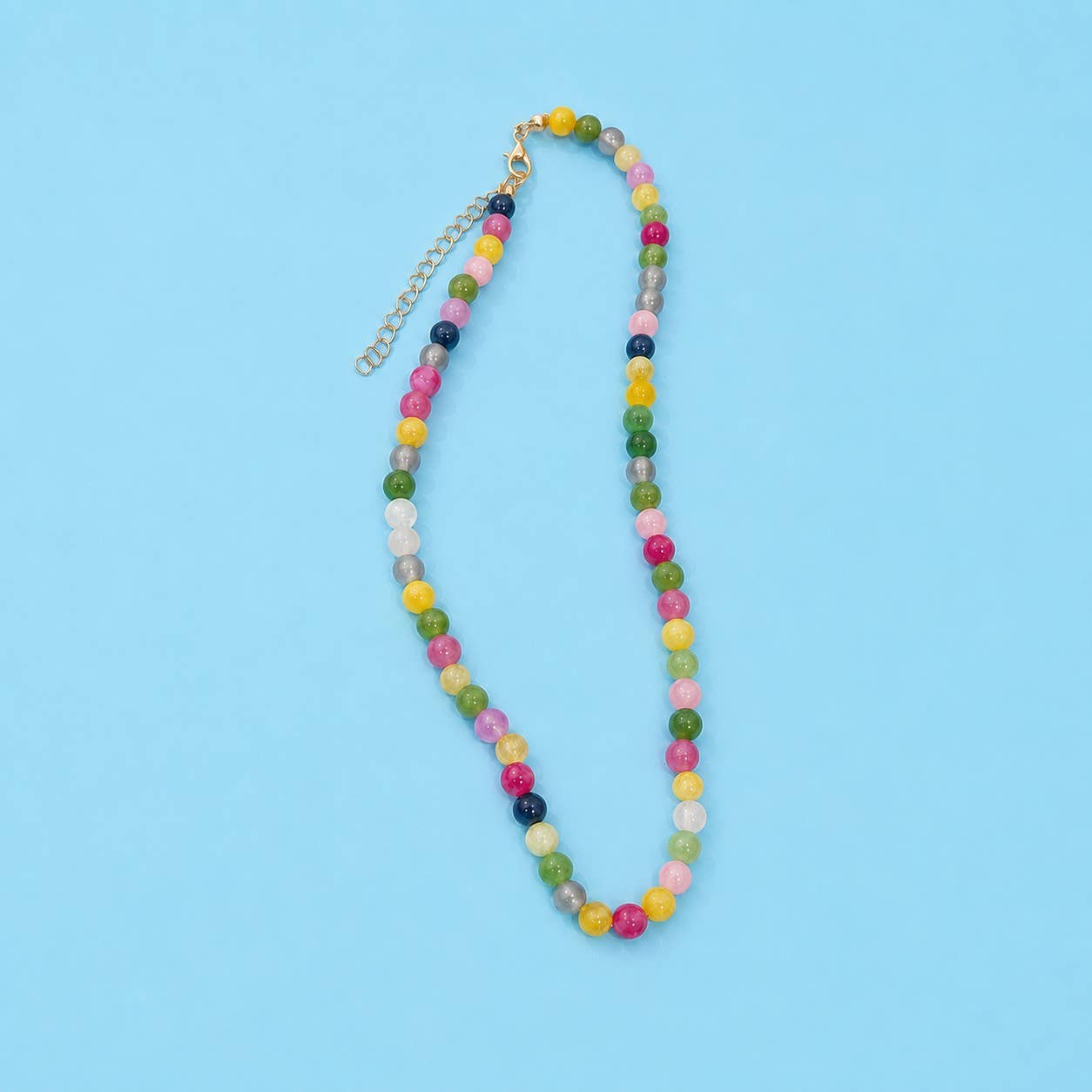 Natural Multi Color Gemstone Beaded Necklace