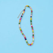Natural Multi Color Gemstone Beaded Necklace