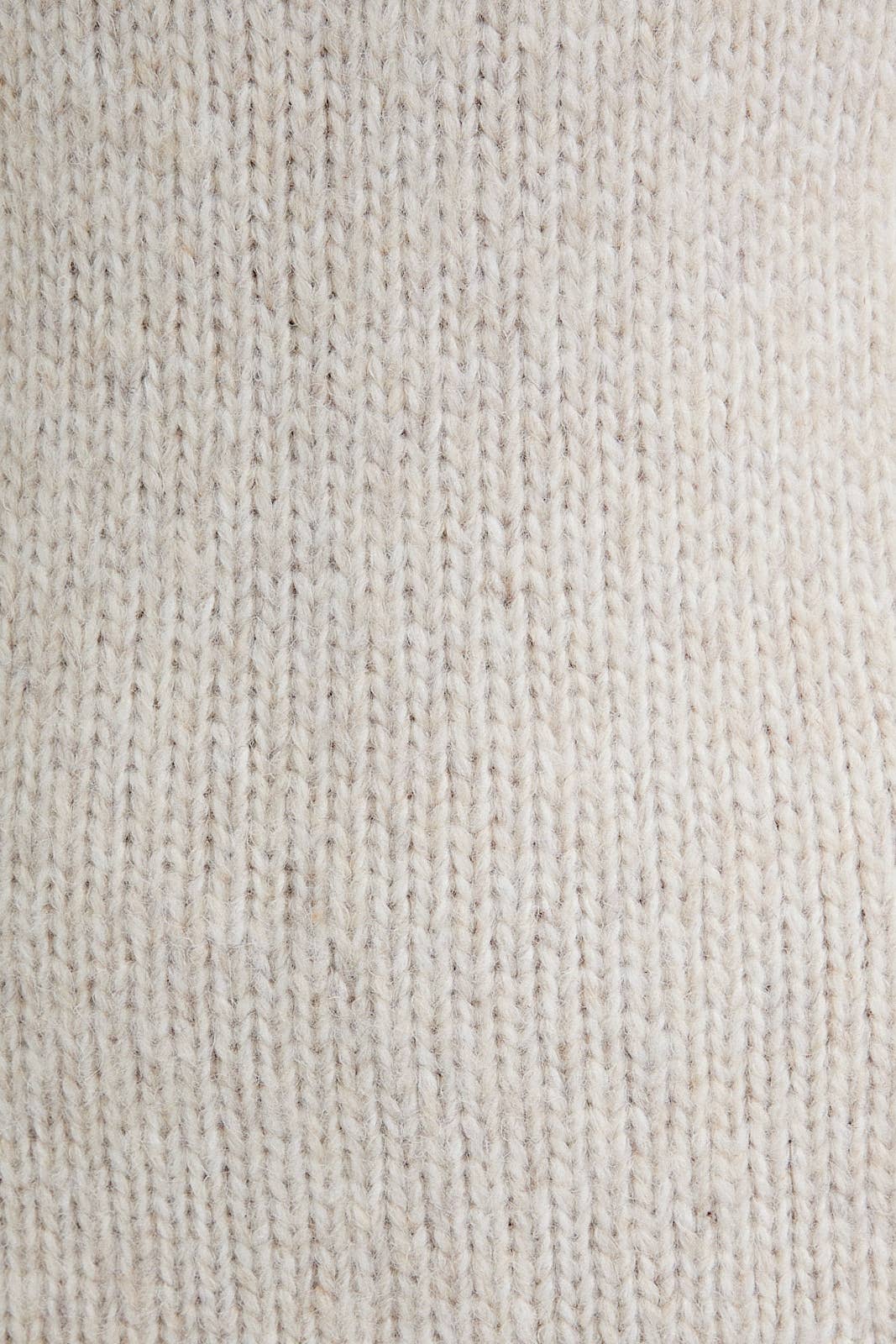 Oatmeal Sleeveless Mock Neck Cable Sweater Dress