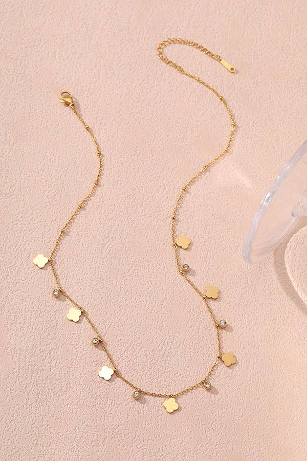 TITANIUM STEEL NON-TARNISH MINI CLOVER NECKLACE