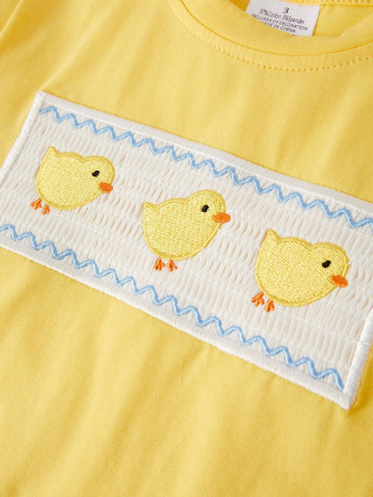 Chicken Embroidery Short Sleeve & Shorts Boys