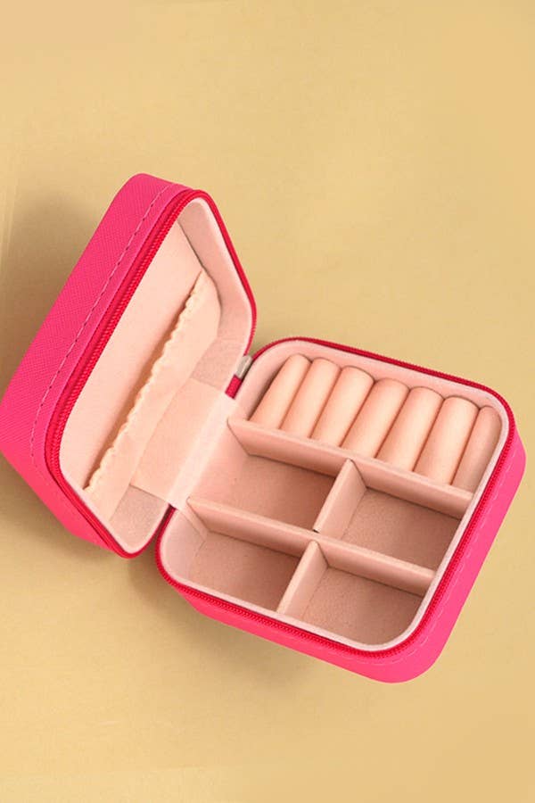 Fuchsia Jewelry Organizer Travel Case