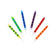 Striped Multicolor Candles - 24 Pack showing sustainably sourced materials