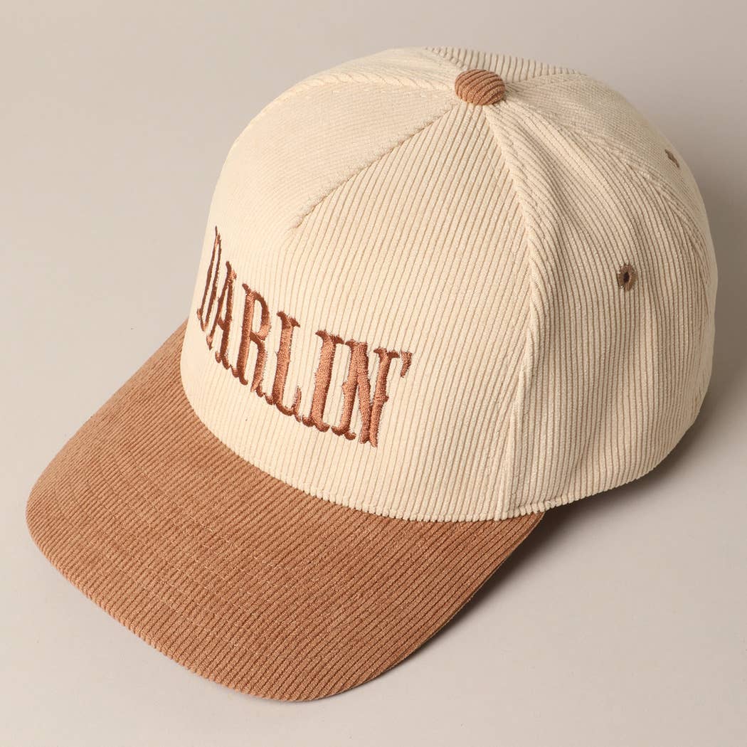 DARLIN' Corduroy Trucker Baseball Cap