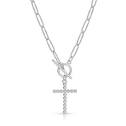 Cross Necklace with Toggle Closure