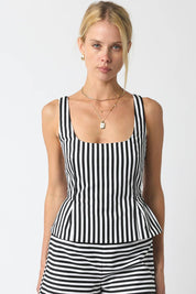 Anna Striped Peplum Top