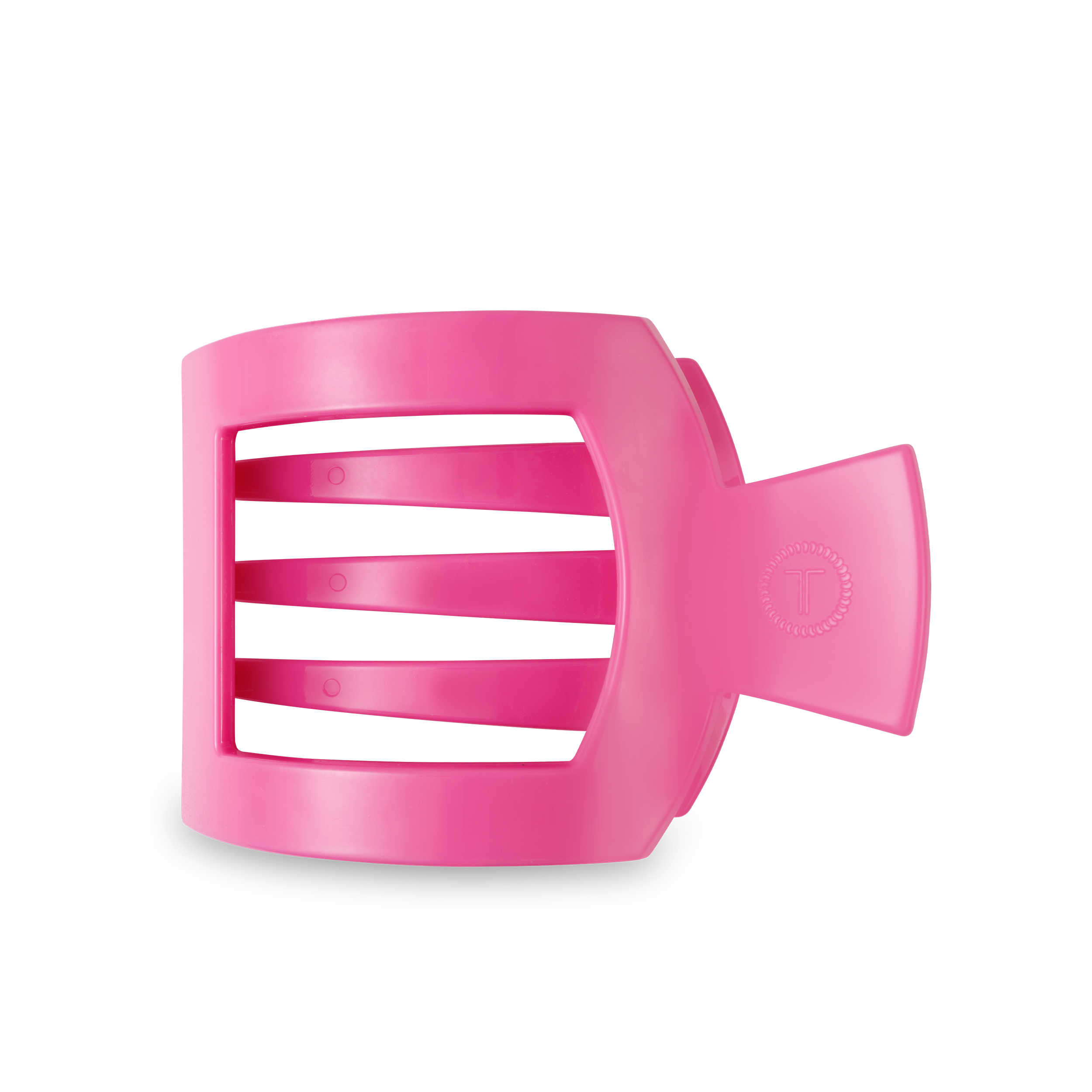 Flat Square Hair Clip | Large | Paradise Pink — squared shape and bendable teeth for a secure yet gentle hold