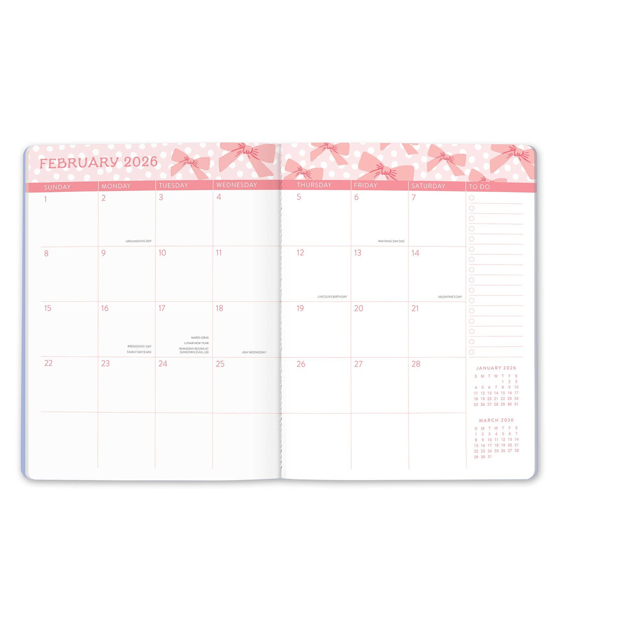 2026 Bow Monthly Planner
