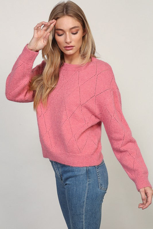 Pink Pointelle Top - RTS