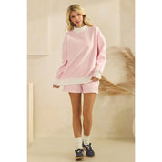 Pink Striped Mockneck