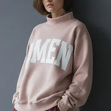 Pink 'WWJD & AMEN' Reversible Mock Neck