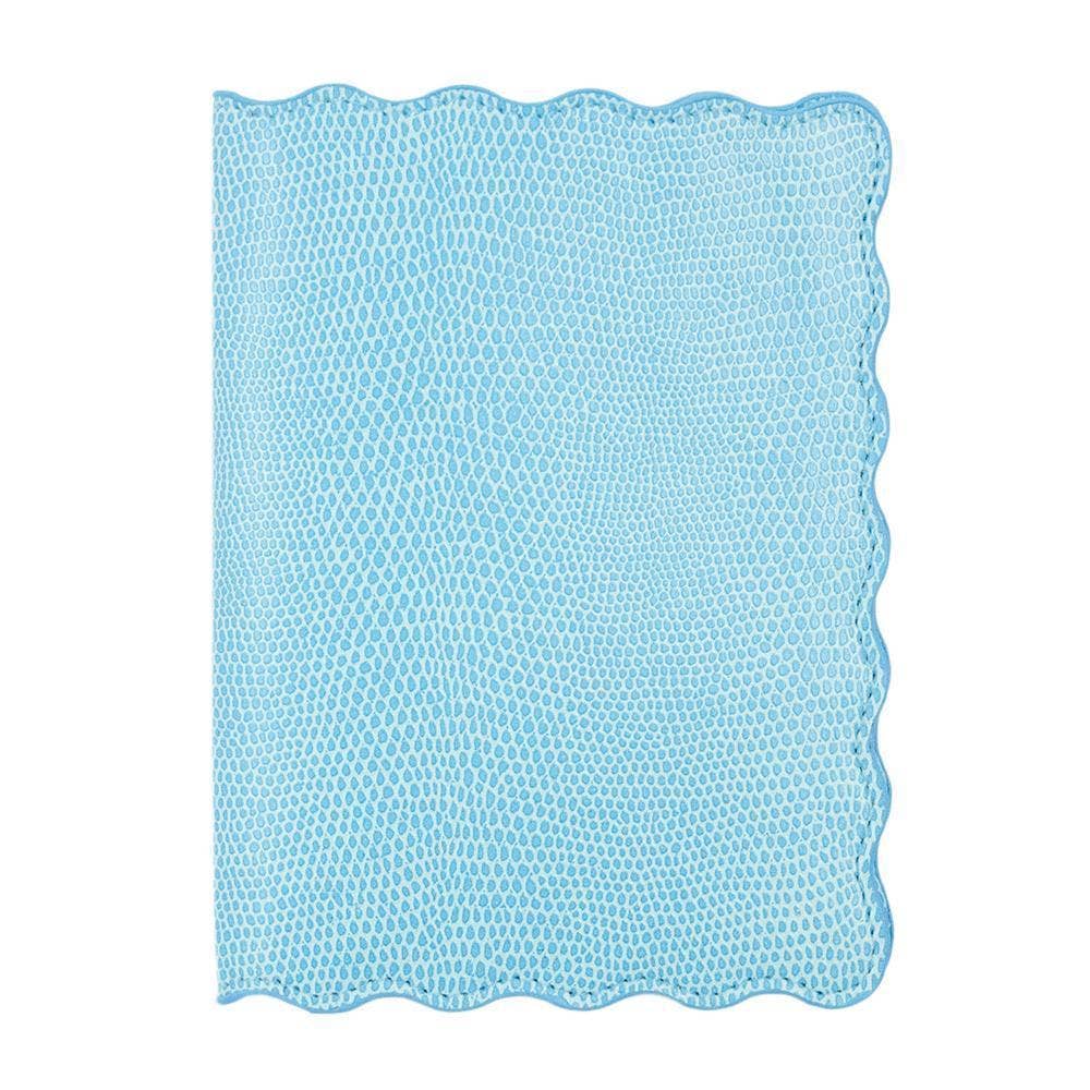 Turquoise Lizard Scallop Passport Holder