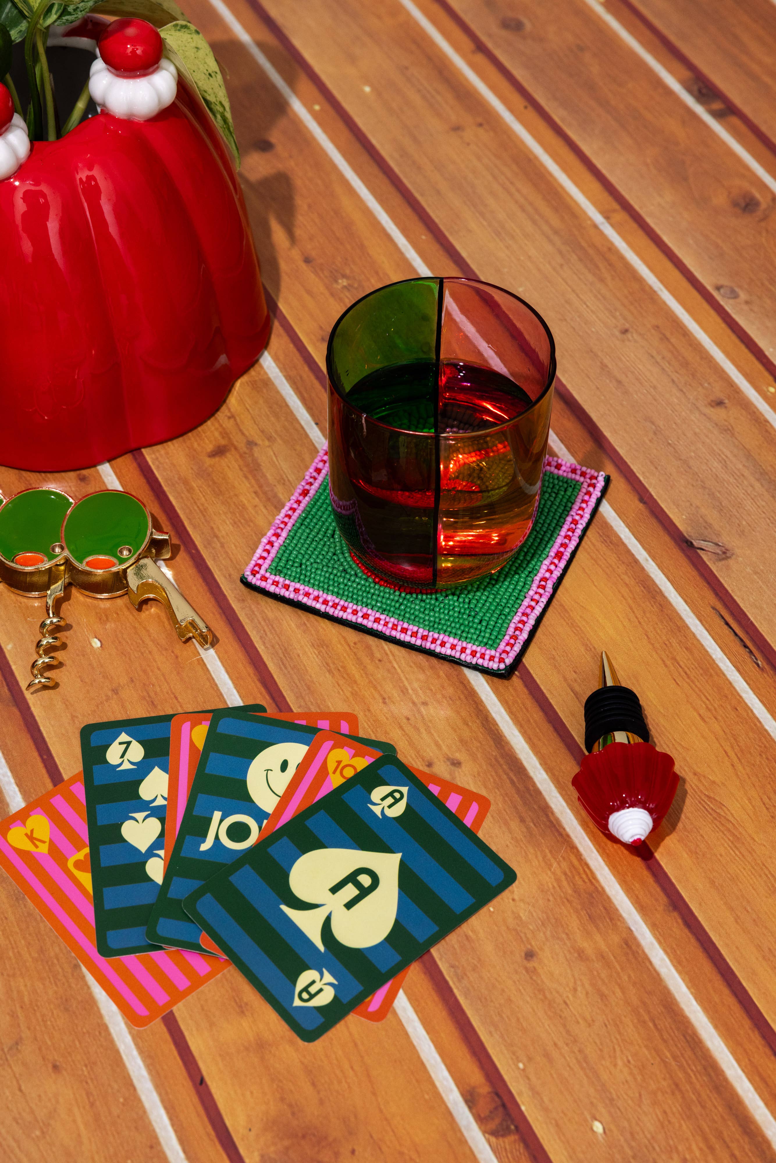 Playing Cards, Colorful Plaid