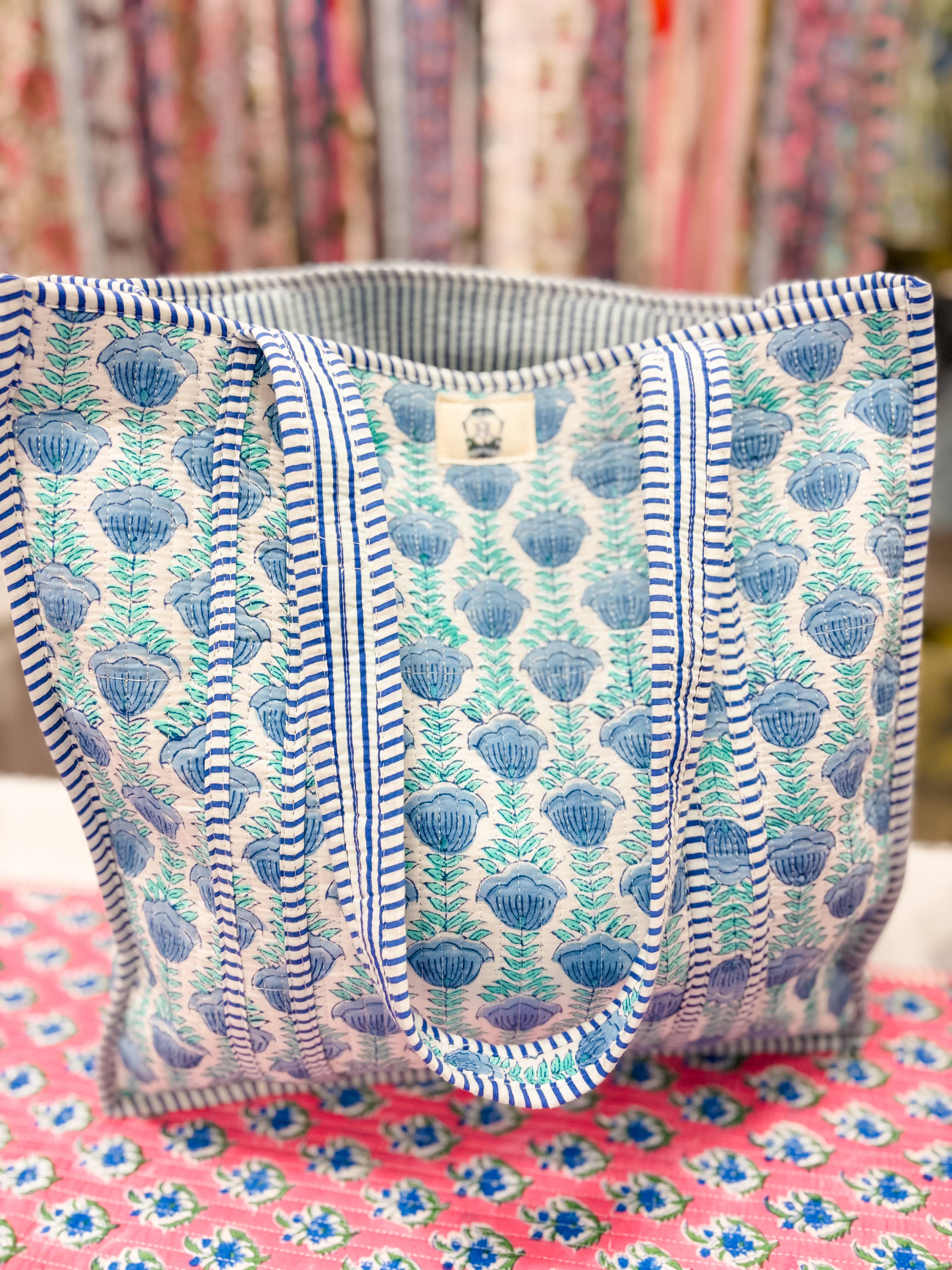 Ocean Blooms | Regular Quilted Tote Bag
