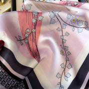 Pink Artistic Small Square Scarf in 100% Polyester