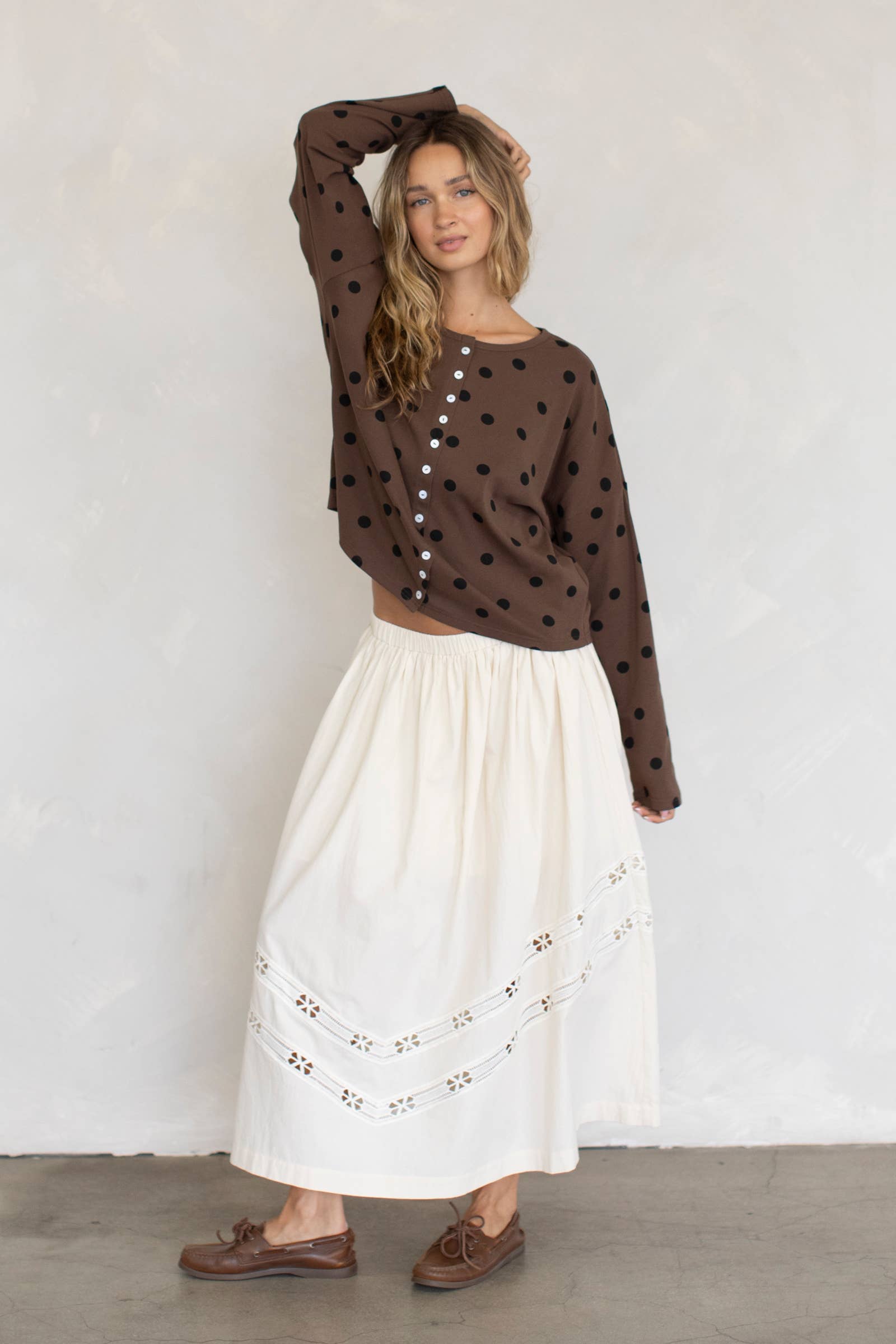 Cream Maxi  Skirt