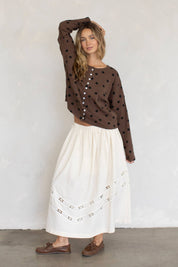 Cream Maxi  Skirt