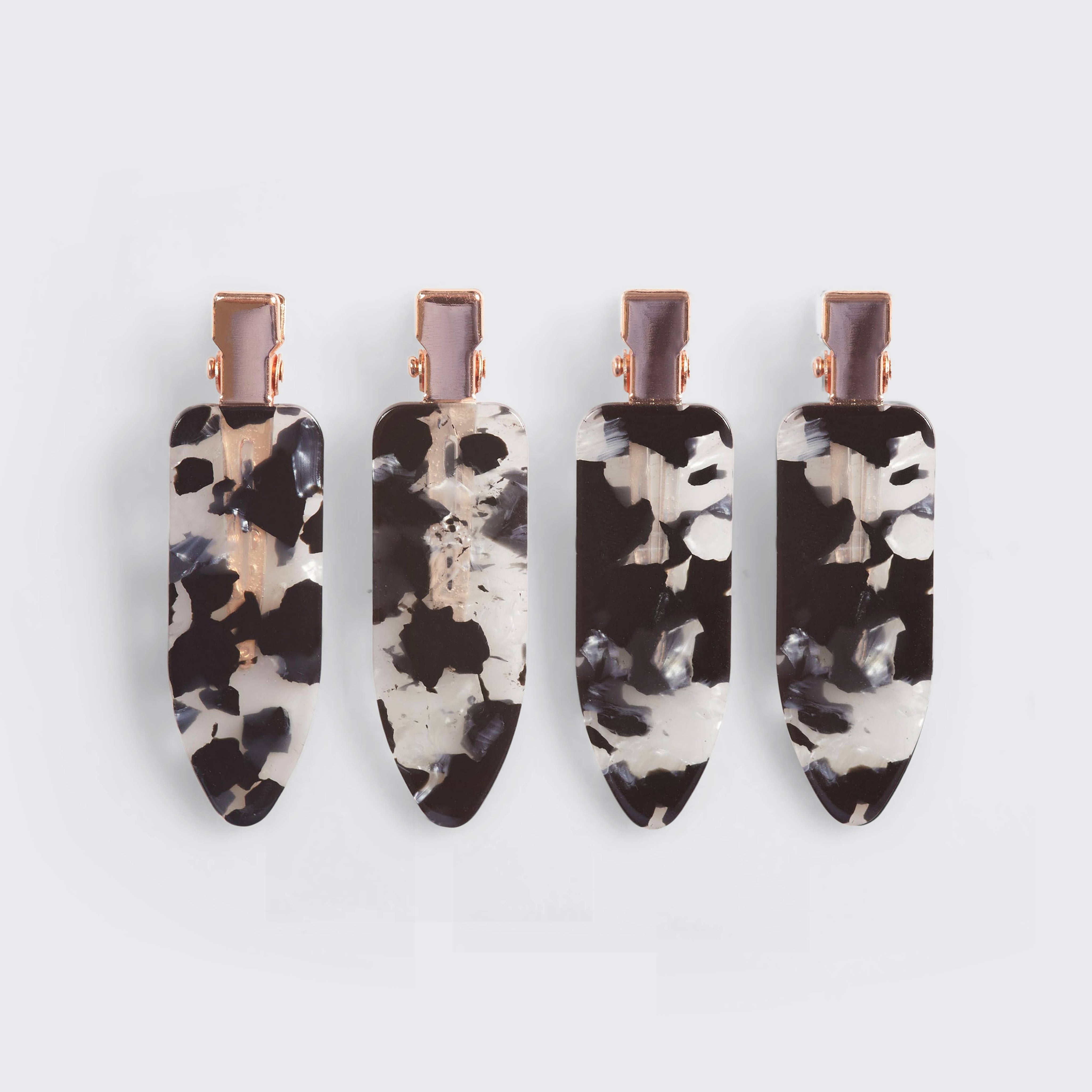 Black Terrazzo Clips 4pc Set